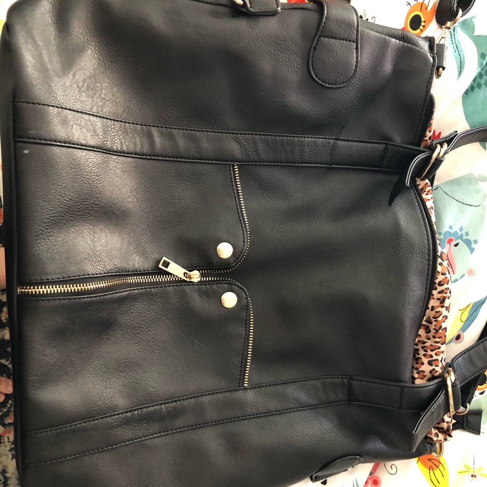 Laurel&sunset big black bag with leopard print